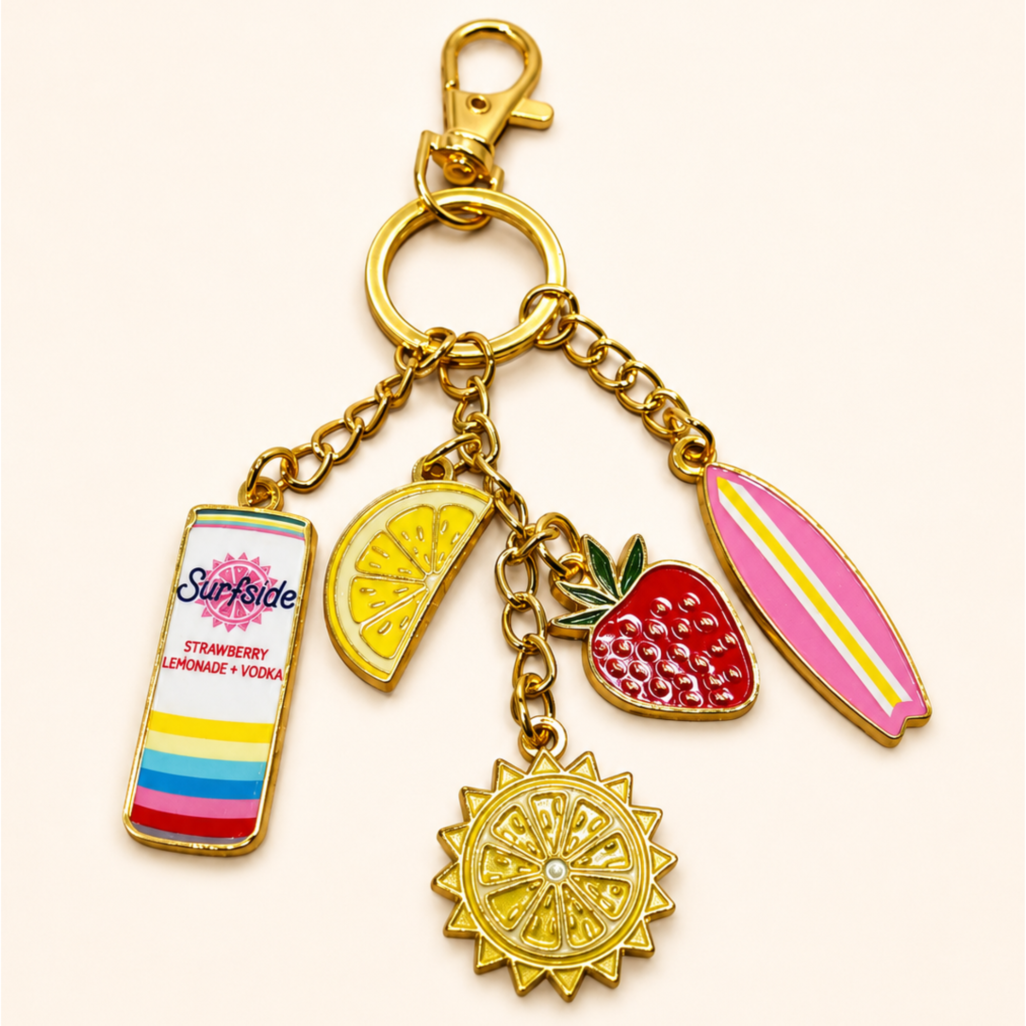 Alternative view of Surfside Strawberry Charm Keychain