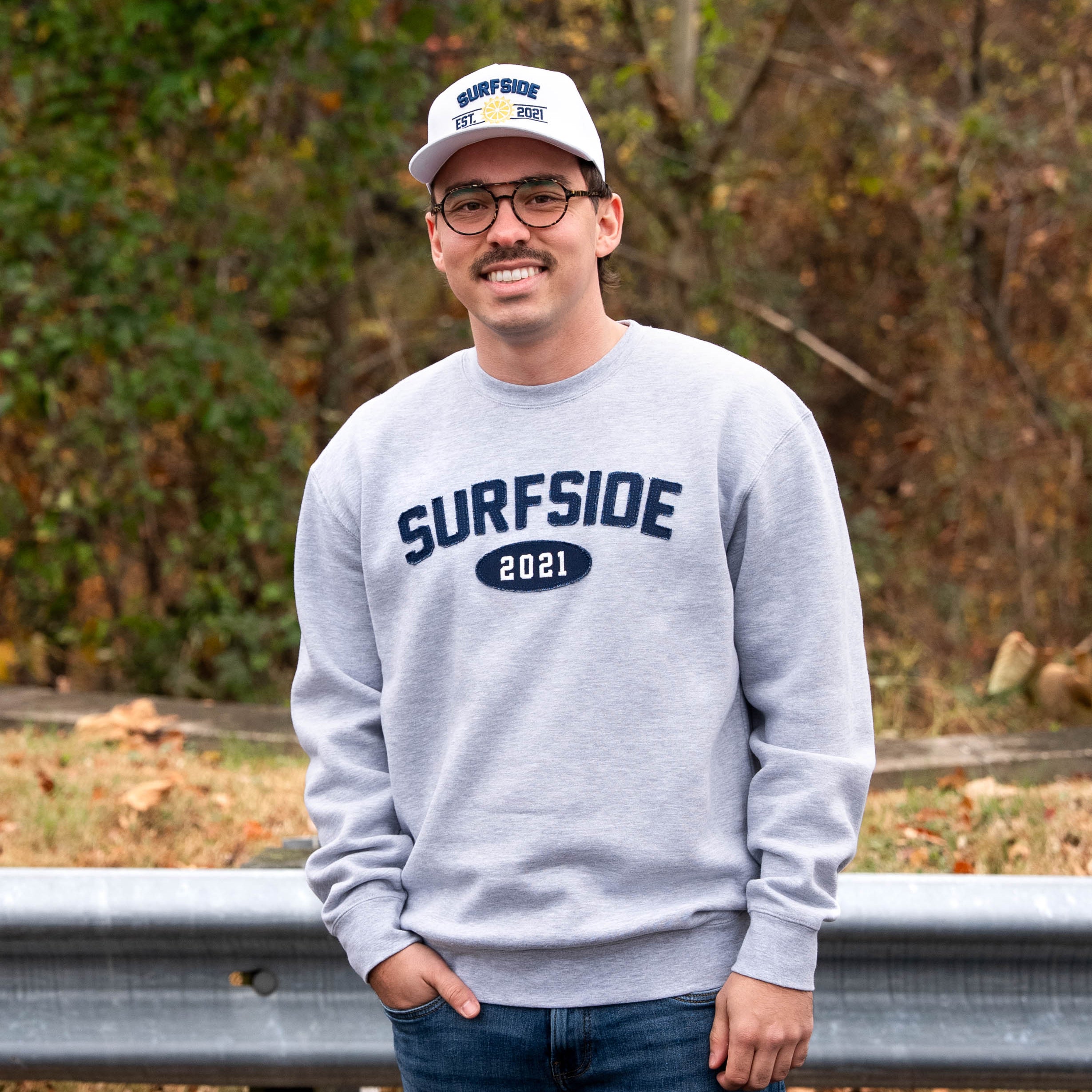 Alternative view of Surfside Applique Crew Neck - Heather Gray