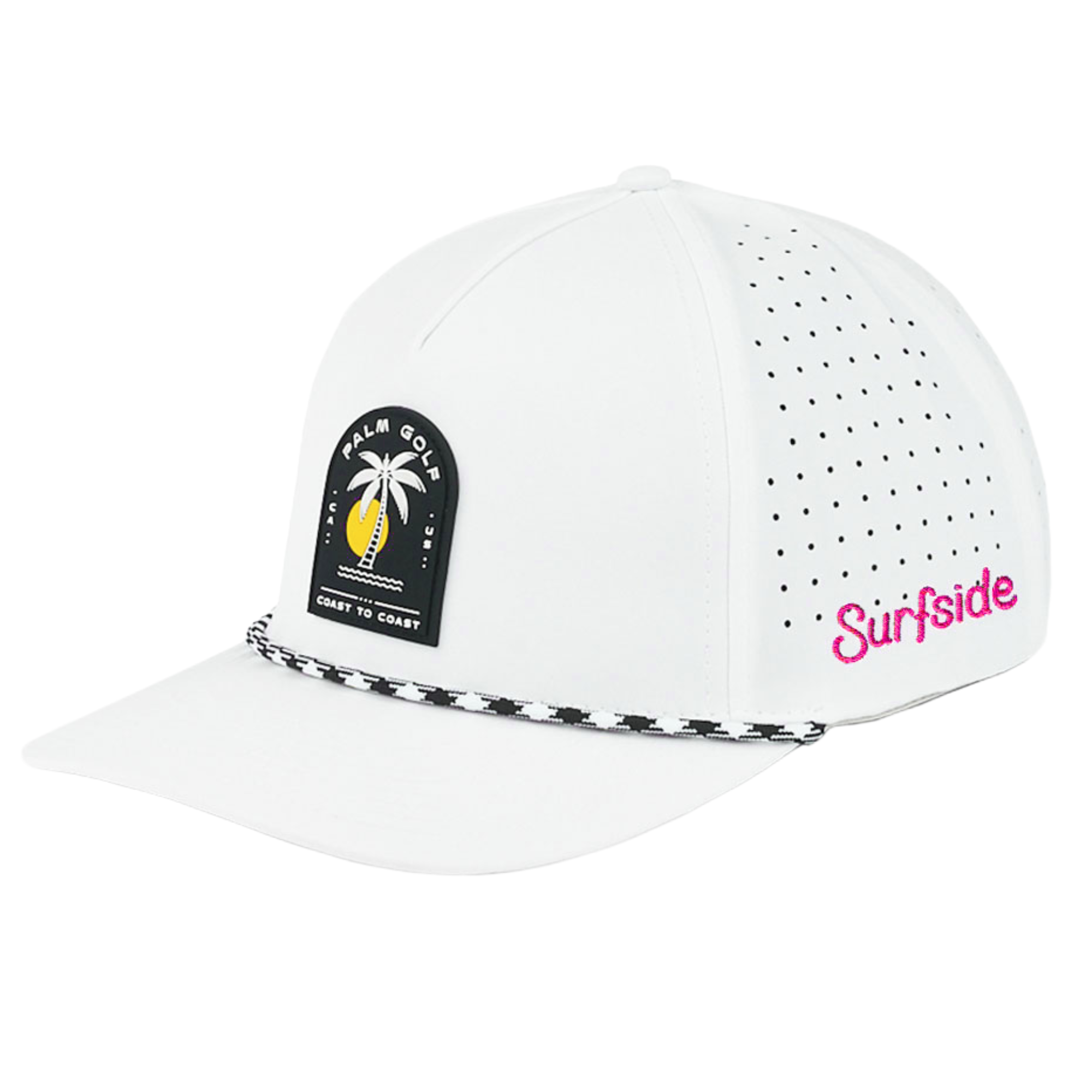 Surfside X Palm Golf Co. Coast to Coast Snapback - Raspberry Half & Half Colorway