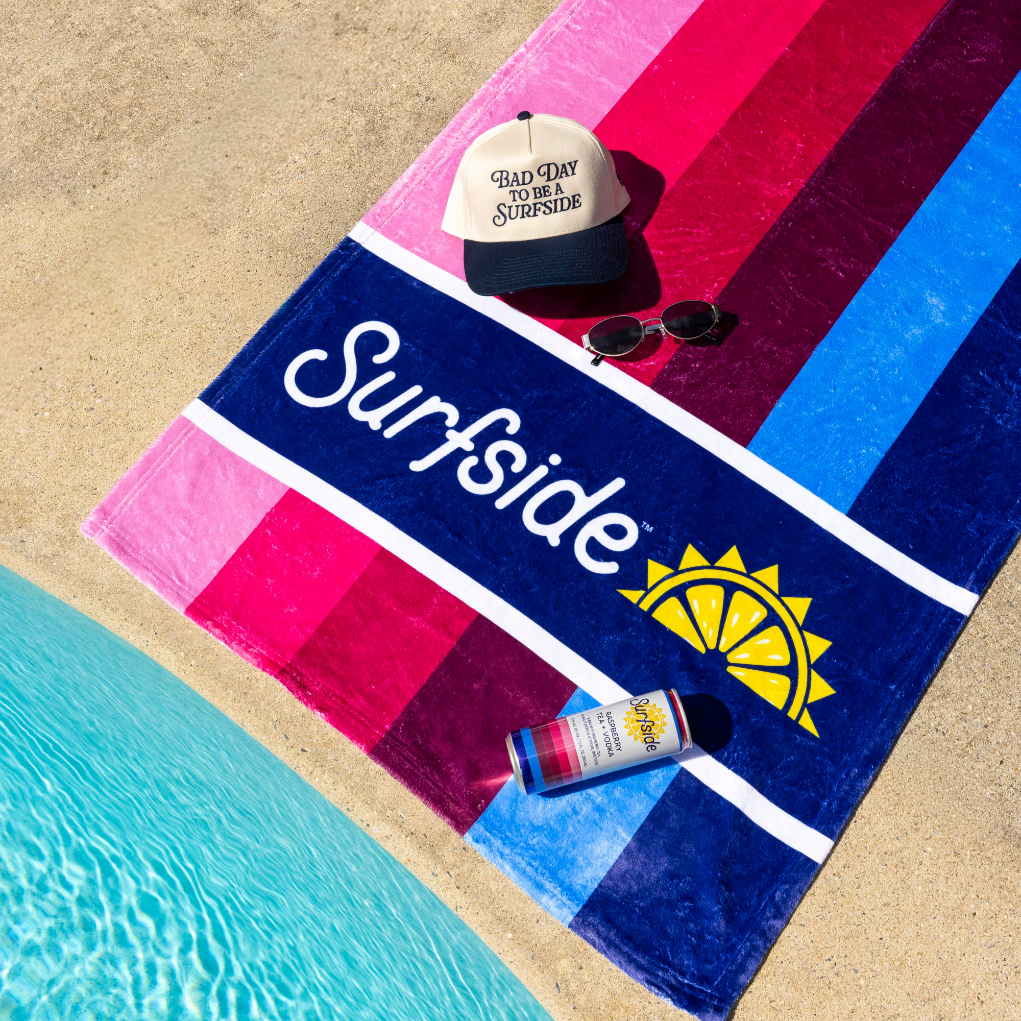 Surfside Raspberry Tea Beach Towel